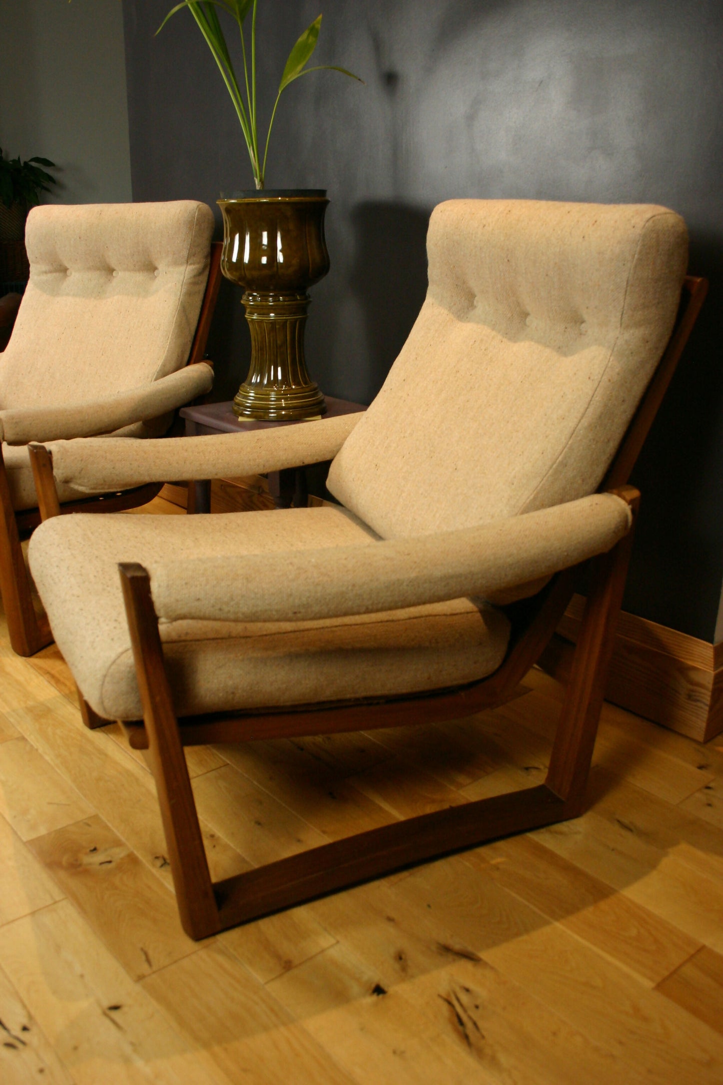 Pair of Mid-Century Guy Rogers ‘Virginia’ Teak Armchairs, 1960s