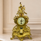 Clock Vintage French Style Brass Ornate Mantel Clock with Key LOT 6474