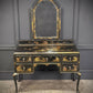 Black and Gold Chinoiserie Lacquered Dressing Table
