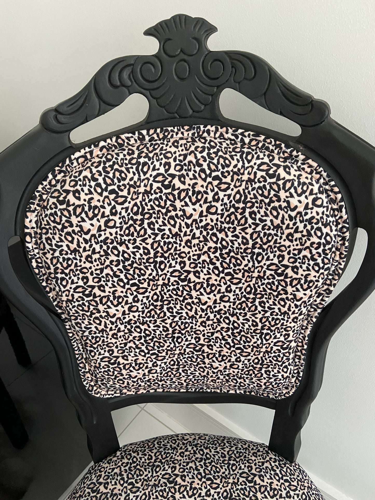 Leopard Print Velvet Chair