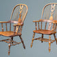 Large Pair of Ash Broad Arm Windsor Chairs