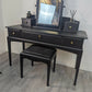 Stag Minstrel Dressing Table Mirror & Stool Black