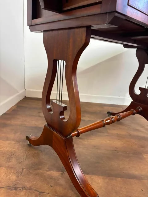 Reproduction Mahogany Drop Leaf Sofa Table with Drawers