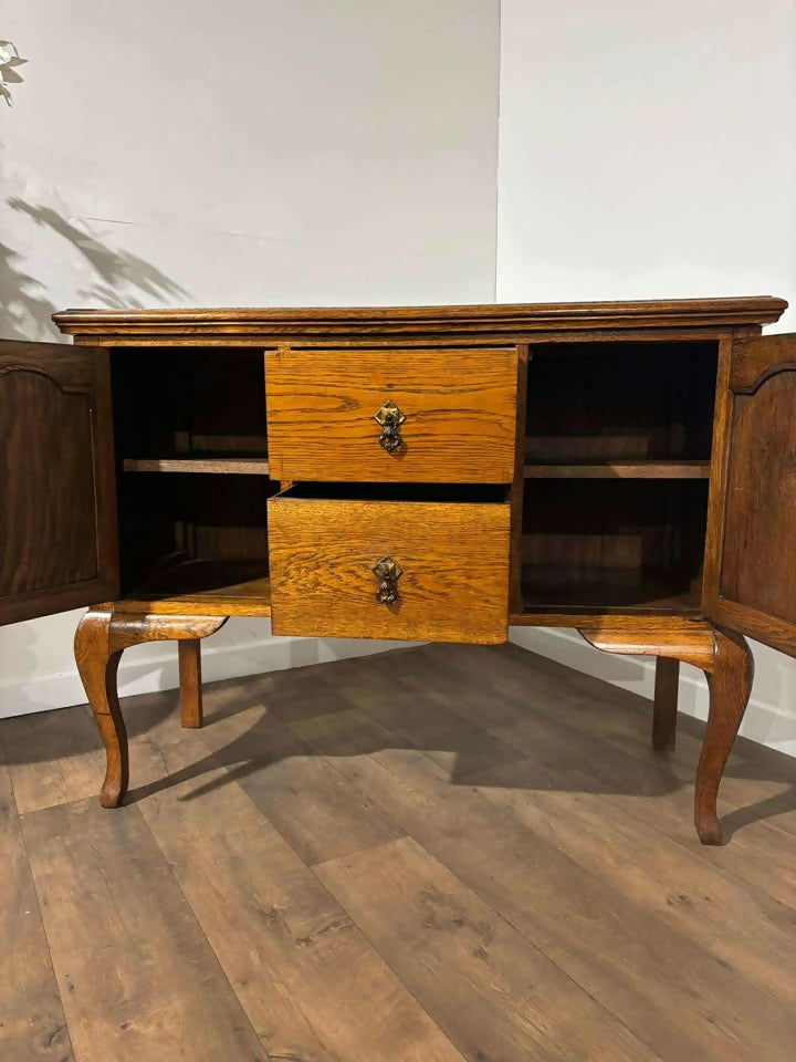 Vintage Oak Cabriole Leg Sideboard