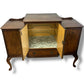 Queen Anne Walnut Sideboard | Vintage Drinks Cabinet with Brass Hardware