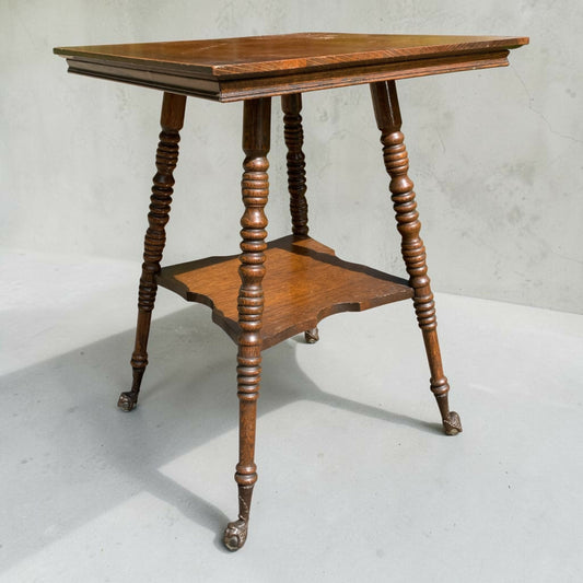 Antique 19th Oak claw foot parlour table