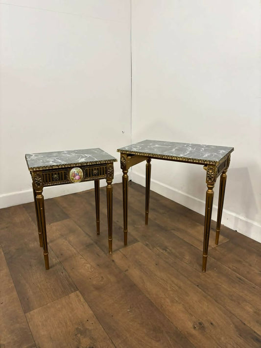 Vintage French Style Nest of Two Tables