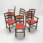 6 Maple & Co Dining Chairs Red Seat Pads Includes 2 Carvers FREE UK Delivery*