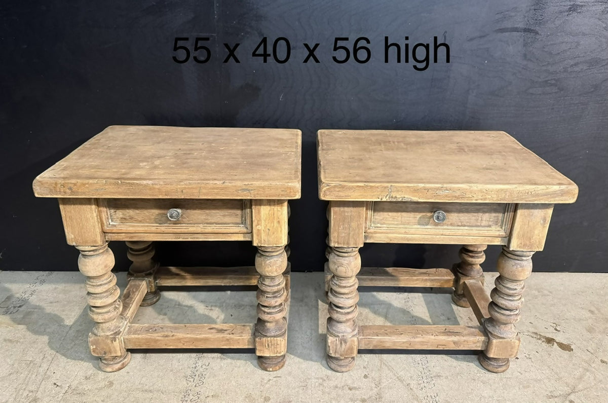 Quality Pair Oak Lamp Tables
