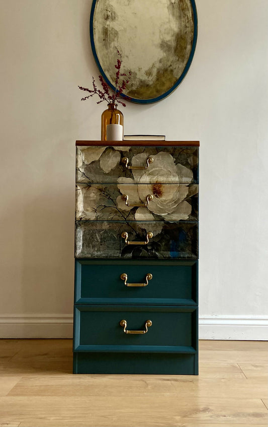 Chest of Drawers G- Plan Hand -Painted in Deep Teal