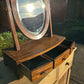 Antique Georgian Large Mahogany Tilting Oval Vanity Dressing Table Mirror