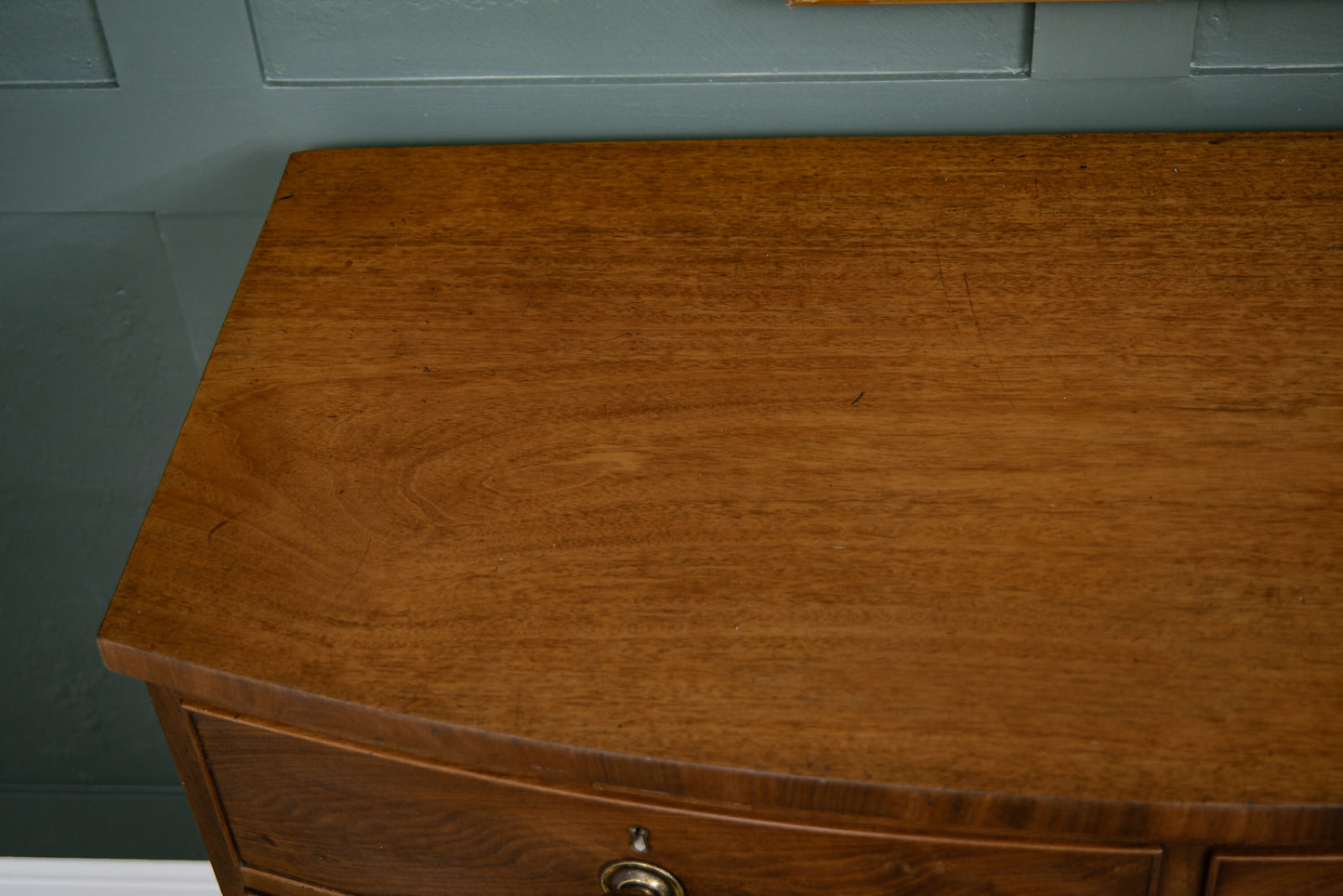 Georgian Mahogany Bow Fronted Chest of Drawers - 2 Over 3