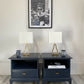 Stag Minstrel, Pair Of Bedside Tables Cabinets, Side Tables, Classic, Handmade, Vintage! Bespoke Orders Available.Painted In Fusion Mineral Navy Blue.