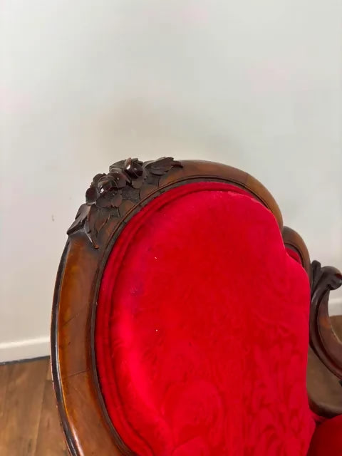 Victorian Mahogany Show Frame Easy Armchair