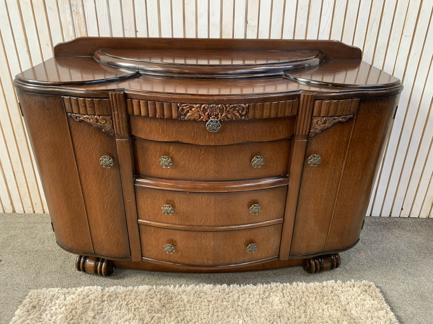 Lifetime Furniture Company Vintage Art Deco sideboard or buffet cabinet