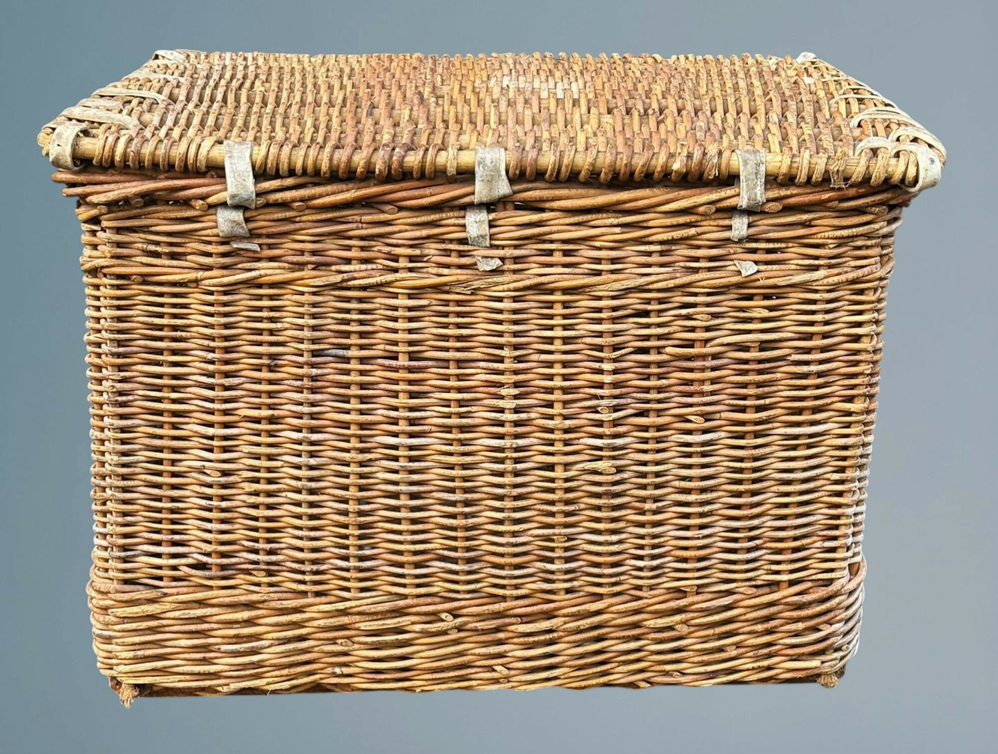 Large Antique Log Basket /Wicker Basket