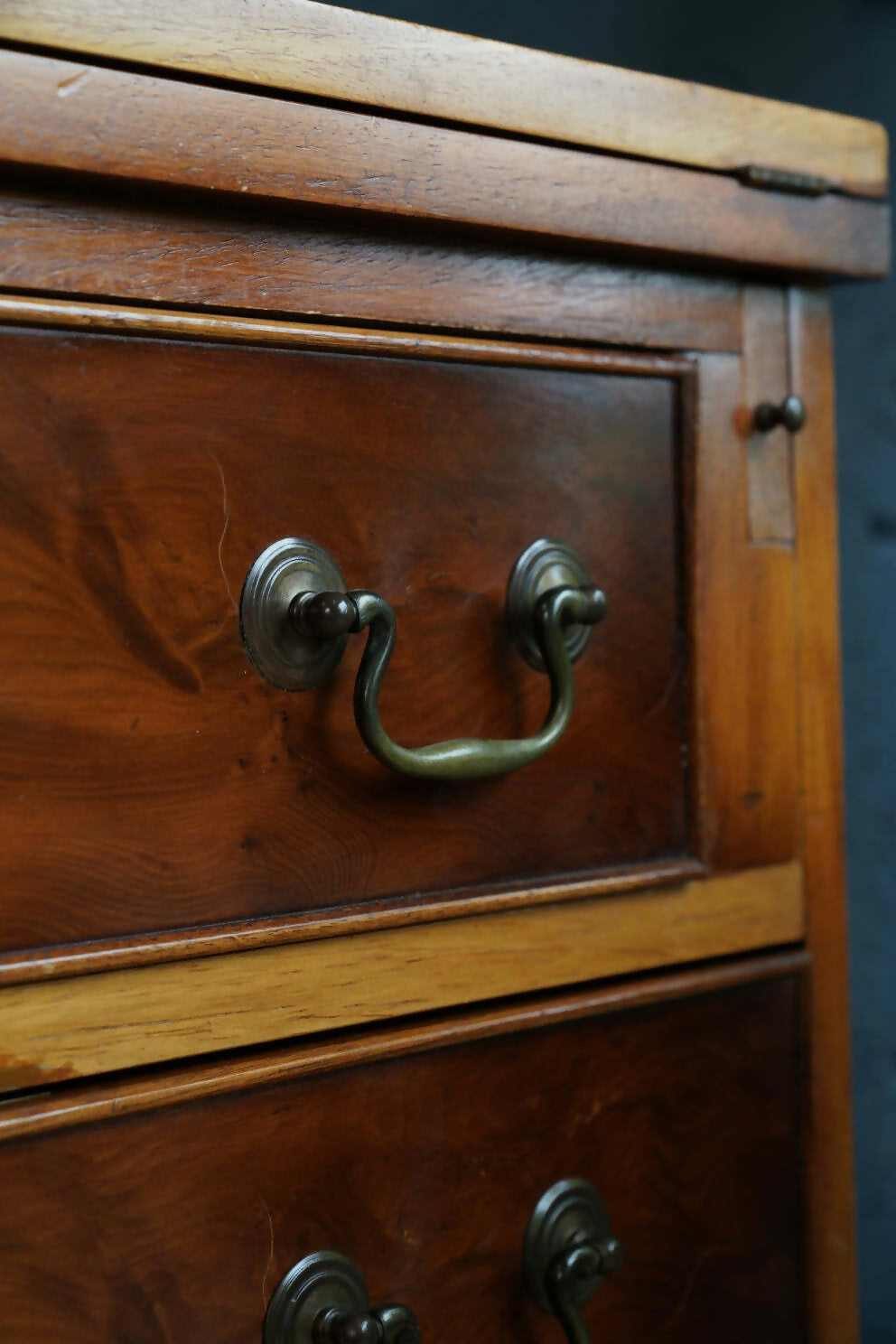 Vintage Yew Wood Bureau — Georgian Style Elegance
