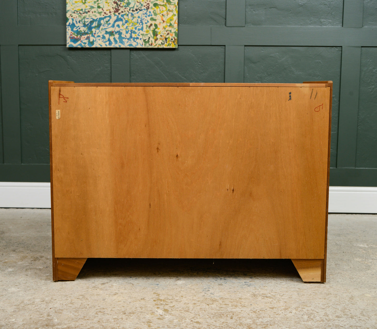 Mid Century Nathan Squares Sideboard Vinyl Cabinet With Drawers 1970s