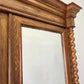 Vintage Wardrobe French Oak Two Door Mirrored Carved Armoire Cabinet LOT 6124