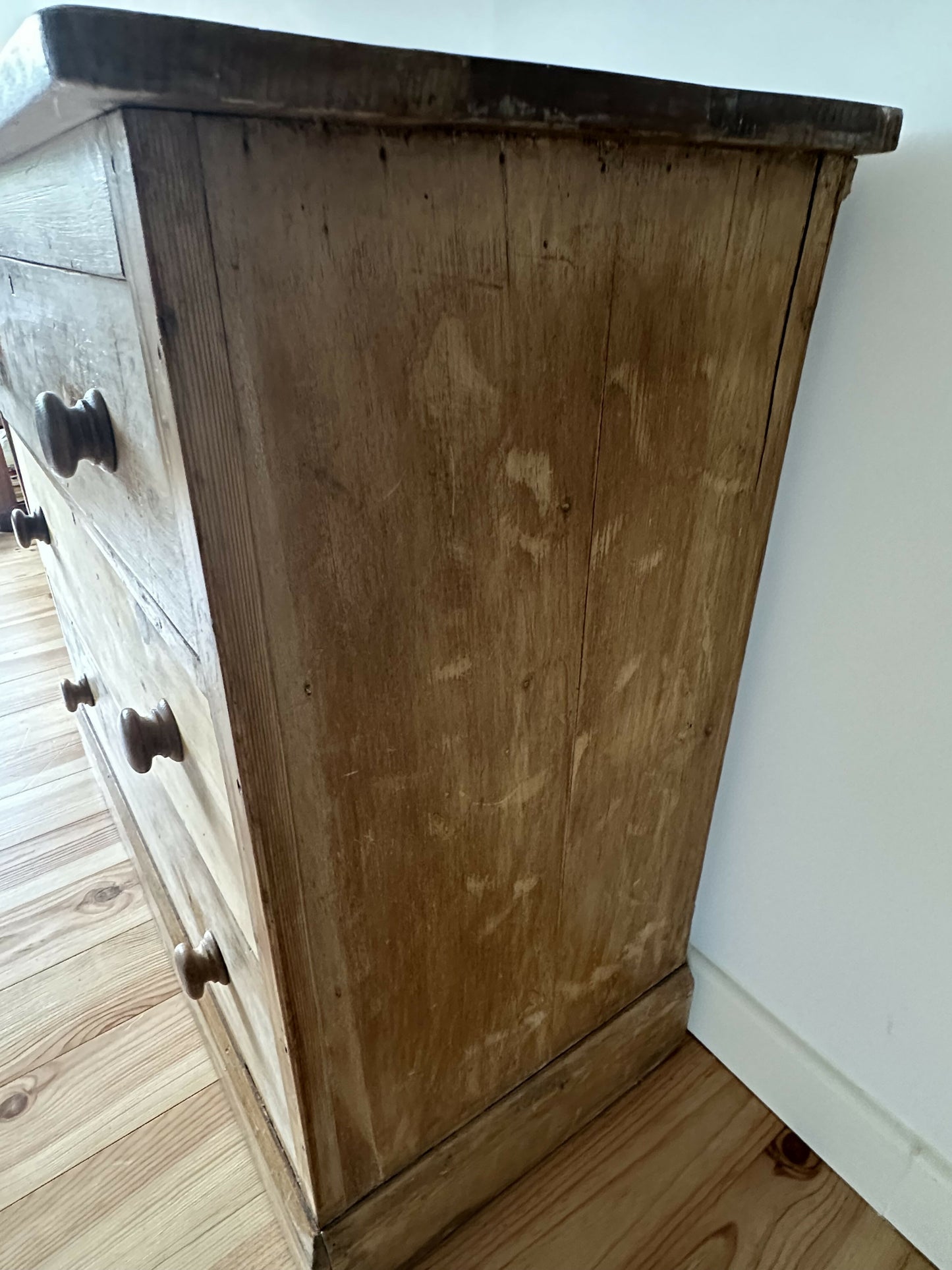 Antique Victorian Pine Chest of Drawers Rustic Solid Stripped Pine