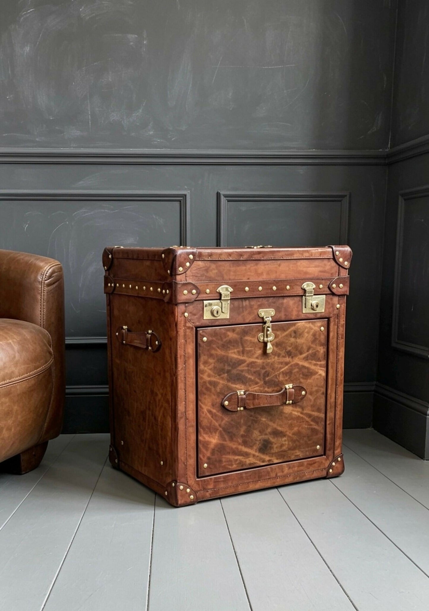 Handmade Storage Chest - Personalised English Luxury Leather - Drawer Trunk