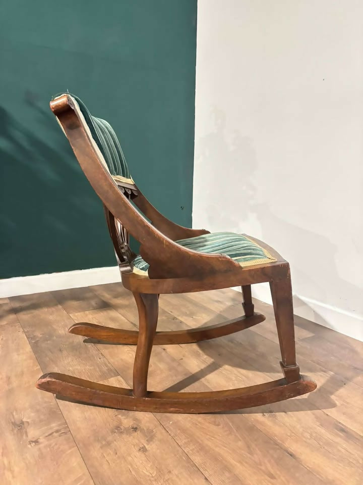 19th Century Beech Framed Rocking Chair00