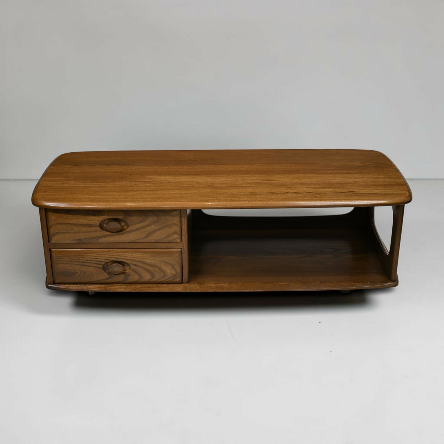 Ercol Minerva Coffee Table On Casters 2 Drawers Golden Dawn EXC FREE UK Delivery