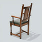 6 Oak Dining Chairs Old Charm Green Leather Seats Tudor Brown FREE UK Delivery