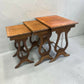 Vintage Regency style Walnut and Oak Lyle nest of tables