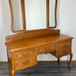 Dressing Table with Mirror Vintage French Louis Oak Vanity Makeup Table LOT 2757