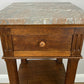 Bedside Table Antique French Style Marble Top Oak Cabinet Nightstand LOT 6236
