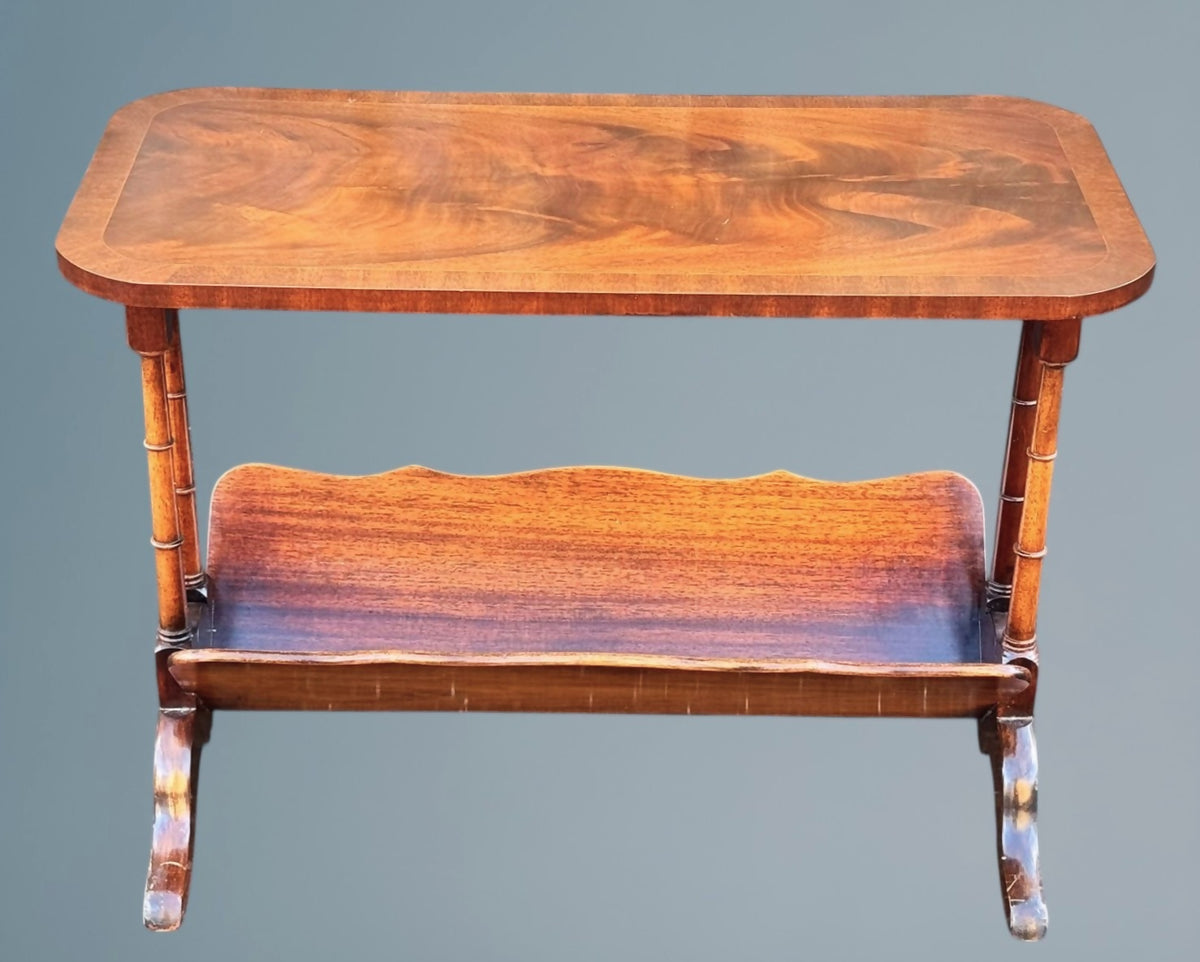 Reprodux Bevan Funnel Figured Mahogany Magazine Table