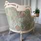 VIntage Italian Rococo / Baroque-Style French Louis XV/XVI Carved Wood Bergère,