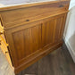 Large Leather Topped Pine Pedestal Desk