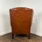 Tan Leather Chesterfield Style Wingback Armchair