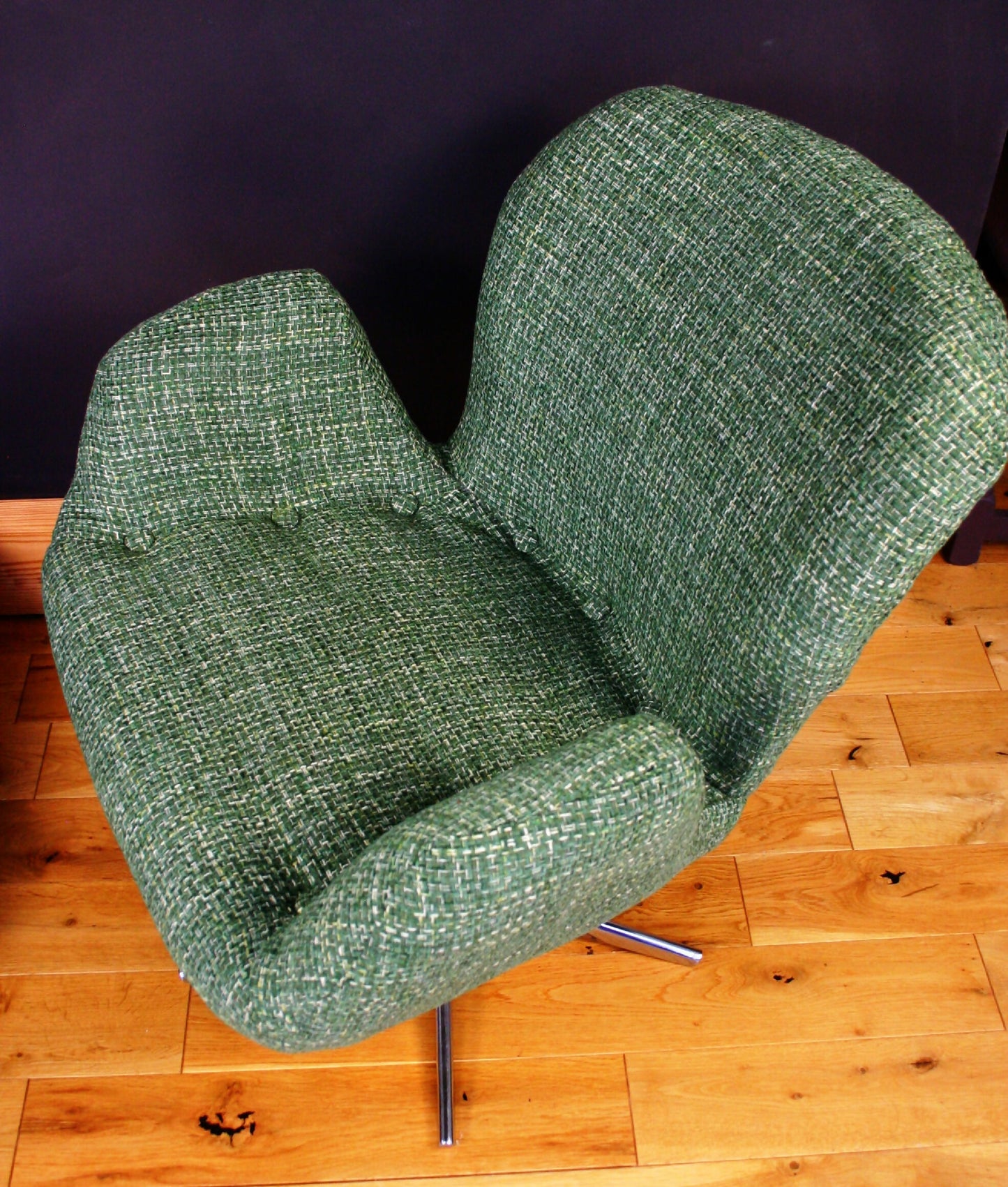 1970s Hungarian Mid Century Swivel Armchair – newly Reupholstered