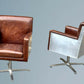Two Hand Dyed Brown Leather Aviators Swivel Captains Chairs