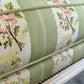 A Pair of French, Louis XVI Bergere Armchairs. Upholstered in French Embroidered Silk Upholstery Fabric