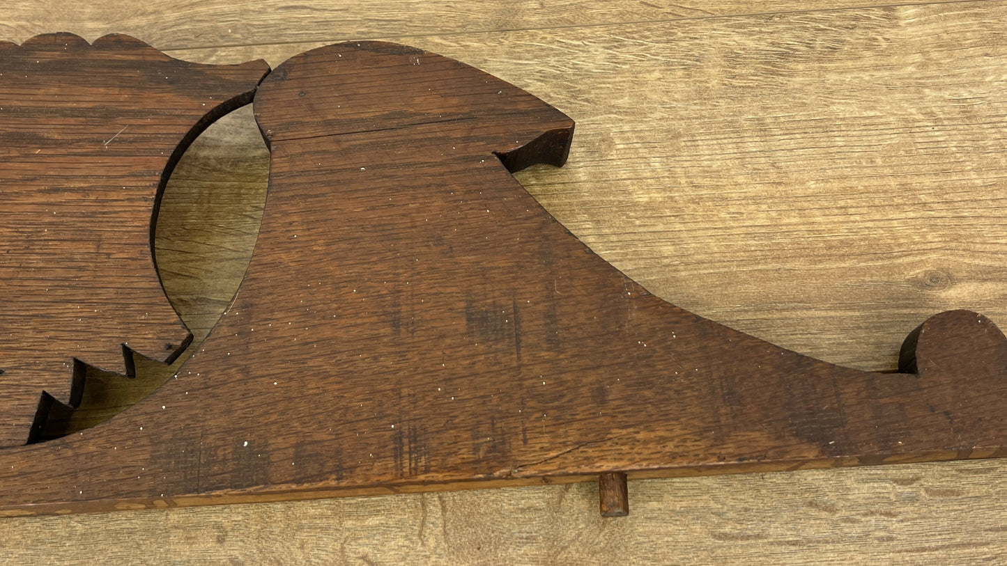 Pediment Antique French Style Oak Hand Carved Decorative Crest LOT 6172