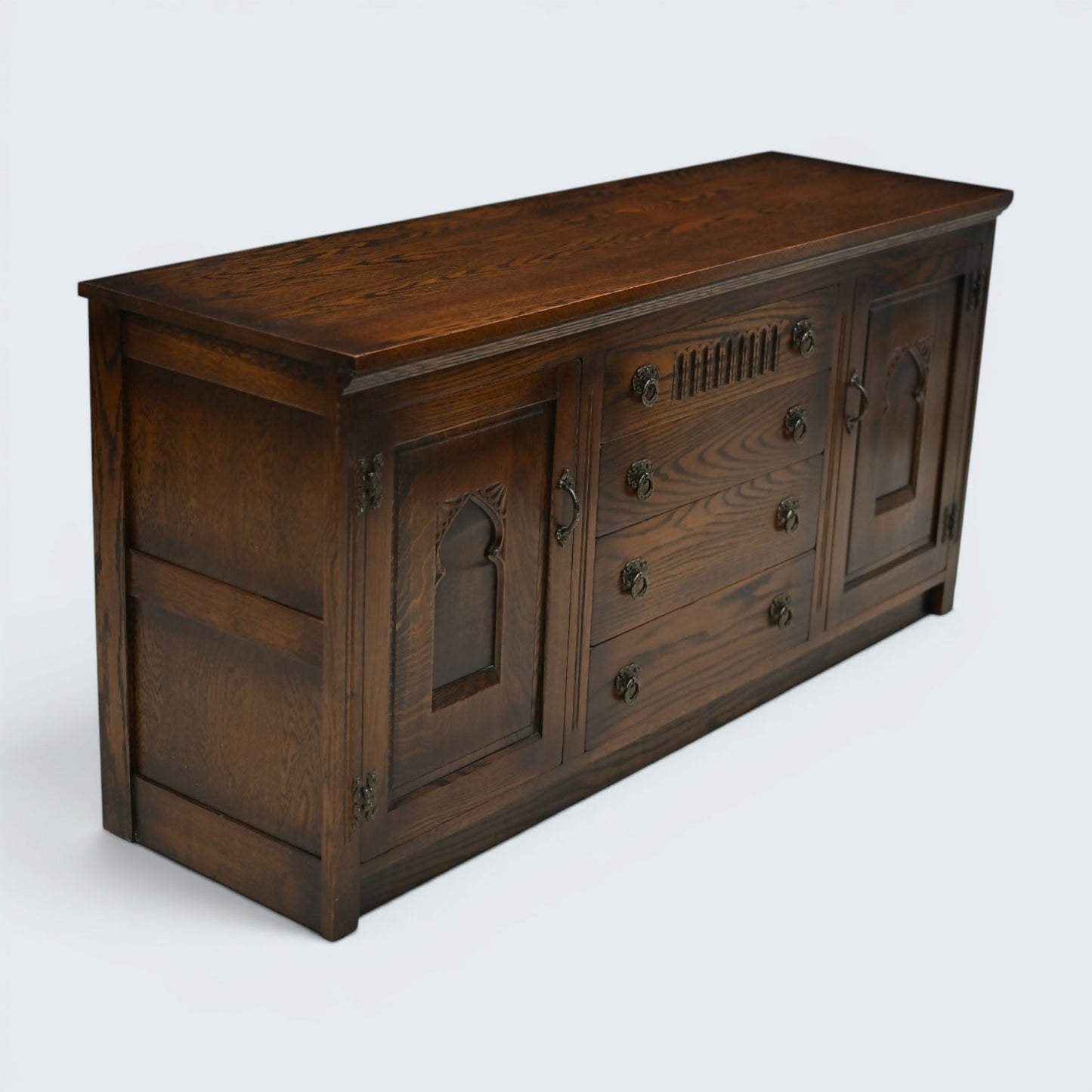 Oak Sideboard Carved Cupboards Made By Webber Furniture FREE UK Delivery*
