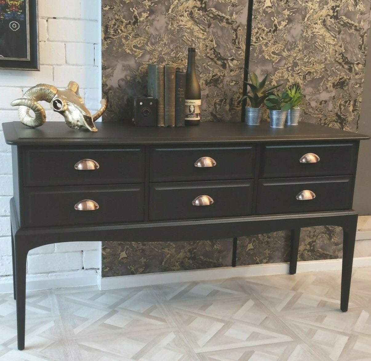 Stag Minstrel 6 Drawer Console Table , Dressing Table Sideboard Chest Of Drawers
