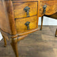 Vintage Walnut Veneered Dressing Table with Triptych Mirror