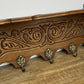 Coat Rack Vintage French Oak Wall Mounted 5 Hooks Carved Rack Hanger LOT 6204