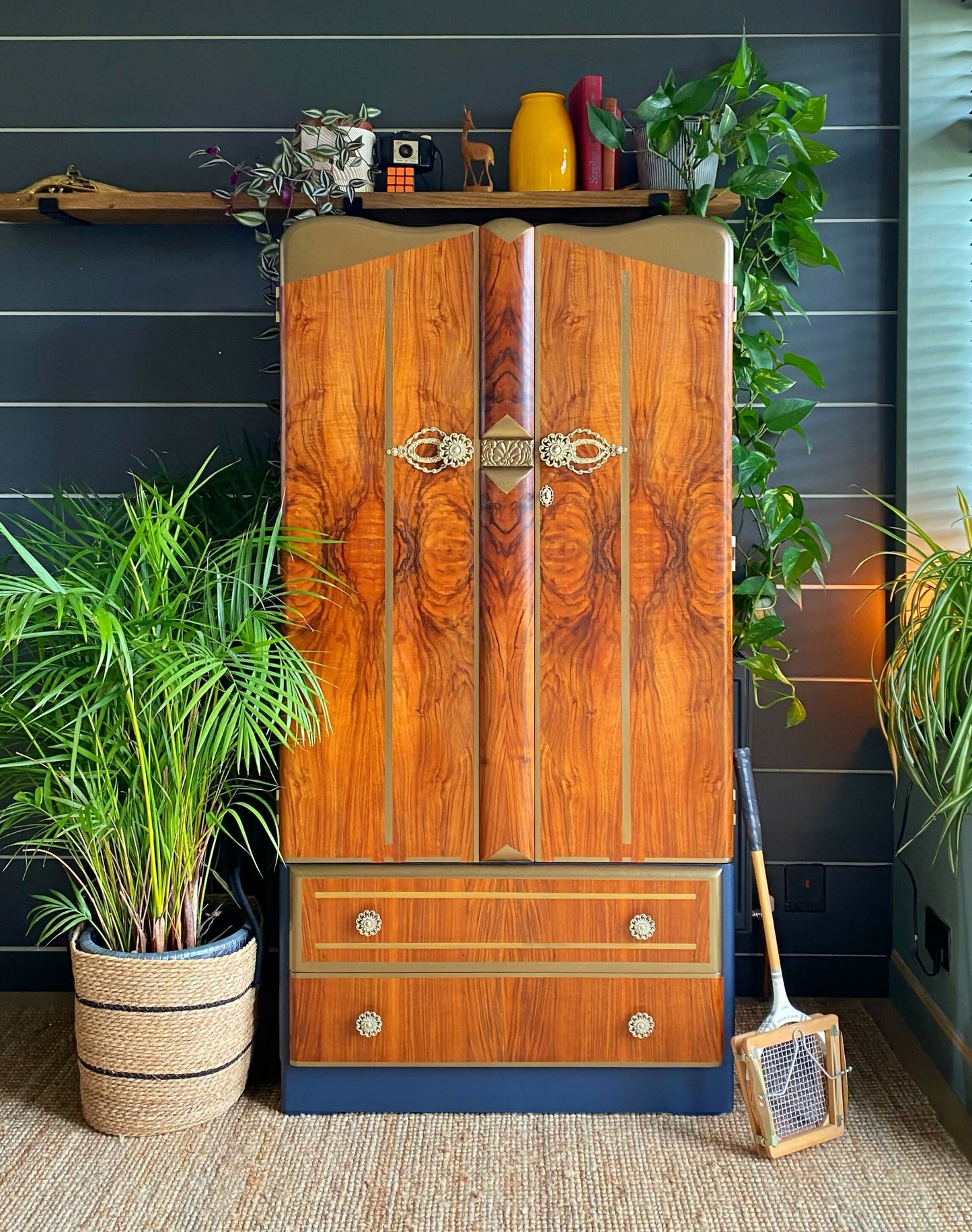 Wardrobe, Armoire, Coat Cupboard, Hallrobe, Hallway Storage, Mid Century Retro Vintage.