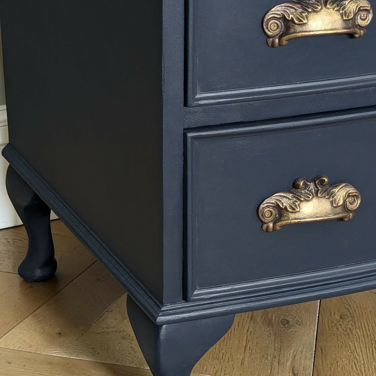 Vintage navy blue chest of drawers 8 drawers tallboy