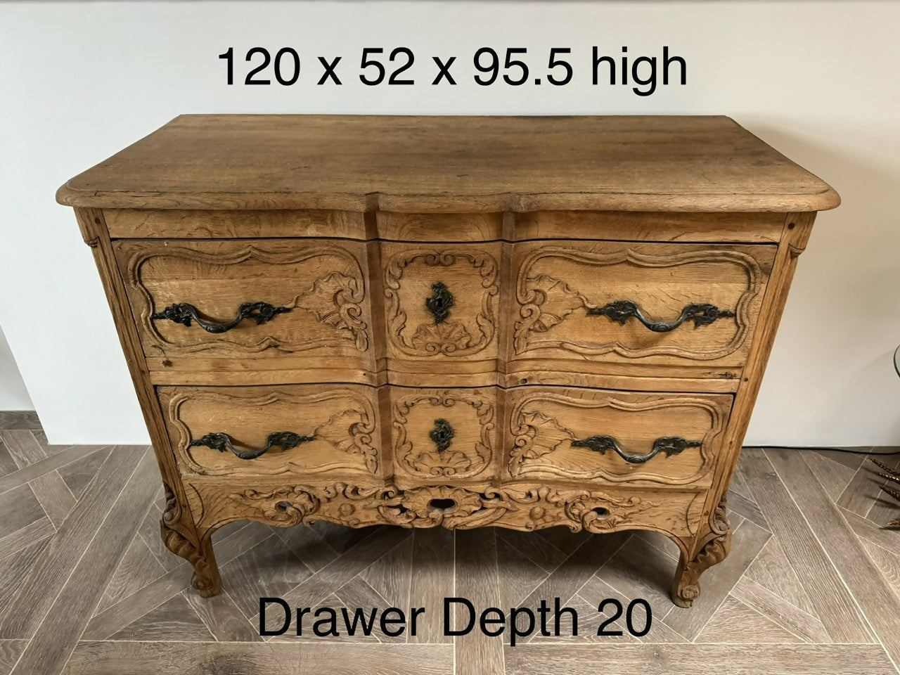French Bleached Oak Commode Chest of Drawers