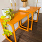 Pair of Bright Orange Side Tables/End Tables with Bobbin Details