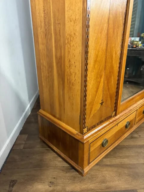 Art Deco Inlaid Oak Mirror Door Wardrobe by Ray & Miles of Liverpool