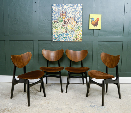 4 x G Plan Librenza Butterfly Back Dining Chairs - Tola Wood - E Gomme - 1960s