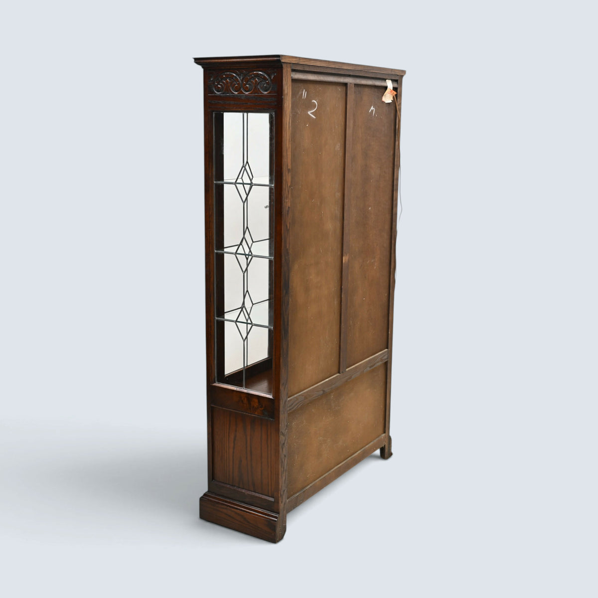 Old Charm Display Cabinet 3 Glass Shelves Tudor Brown #2155 FREE UK Delivery*